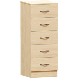 Vida Designs Riano 5 Drawer Pine Narrow Chest of Drawers - Brown - Wilko - thumbnail 3