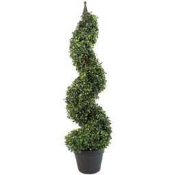 Botanik Boxwood Topiary Tower Artificial Tree with Spiral Metal Top in Pot 3ft - Size: 90 x 25 x 25cm - Green - Wilko - thumbnail 1