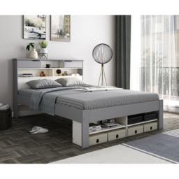Fabio King Size Grey and White Wooden 2 Drawer Storage Bed - Bedmaster - Wilko - thumbnail 3