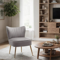 H&O Direct Wing Back Accent Chair - Size: Single - Grey - Wilko - thumbnail 5
