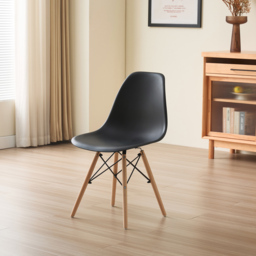 Comfy Living 4 Seater Metal Detailing Dining Set Oak and Black - Wilko - thumbnail 7