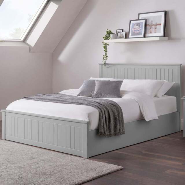 Julian Bowen Maine King Dove Grey Ottoman Bed - Wilko - image 1