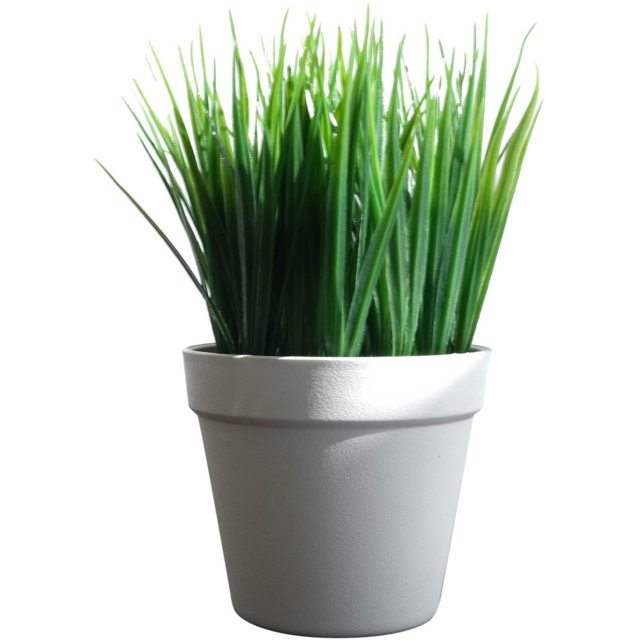 Leaf Green Grass Artificial Plant in Pot 22cm - Size: 22 x 15 x 15cm - Wilko - image 1