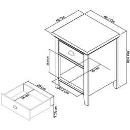 Bentley Designs Hampstead Single Drawer Single Shelf Oak and Ivory Nightstand - Cream - Wilko - thumbnail 4