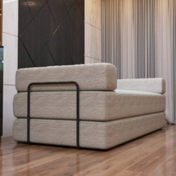 Sliding Wardrobes 4U 3 Seater Camel Larry Fabric Sofa Bed - Cream - Wilko - thumbnail 7