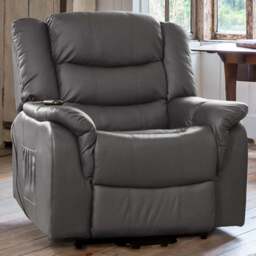 Artemis Home Almeira Grey Massage and Heat Electric Riser Recliner Chair - Size: Single - Wilko