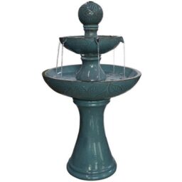 Bermuda Fontana Water Feature - Size: 55 x 55 x 96cm - Green - Bermuda Water Gardens - Wilko
