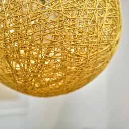 ValueLights Bjorn Cream Rattan Wicker Medium Pendant Shade - Size: 30 x 30 x 30cm - Wilko - thumbnail 6