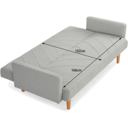 Home Detail Ryan 2 Seater Light Grey Sofa Bed - Wilko - thumbnail 4