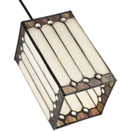 Happy Homewares Opal White Stained Glass Tiffany Pendant Shade - Size: 20 x 12 x 12cm - Wilko - thumbnail 5
