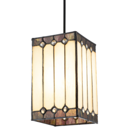 Happy Homewares Opal White Stained Glass Tiffany Pendant Shade - Size: 20 x 12 x 12cm - Wilko - thumbnail 7