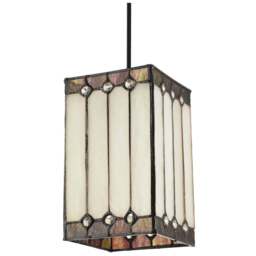 Happy Homewares Opal White Stained Glass Tiffany Pendant Shade - Size: 20 x 12 x 12cm - Wilko - thumbnail 1