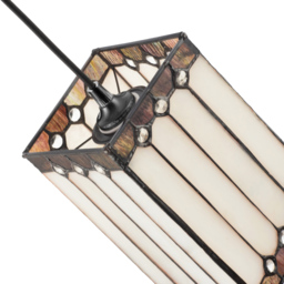 Happy Homewares Opal White Stained Glass Tiffany Pendant Shade - Size: 20 x 12 x 12cm - Wilko - thumbnail 6