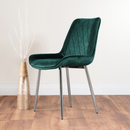 Furniturebox Elissa Cesano Marble Effect 2 Seater Round Dining Set White Green and Chrome - Wilko - thumbnail 4