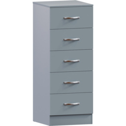 Vida Designs Riano 5 Drawer Grey Narrow Chest of Drawers - Wilko - thumbnail 3