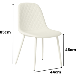 Kosy Koala 4 Seater Faux Leather Gem Pattern Dining Set Light Oak and Cream - Multi - Portland - Wilko - thumbnail 6
