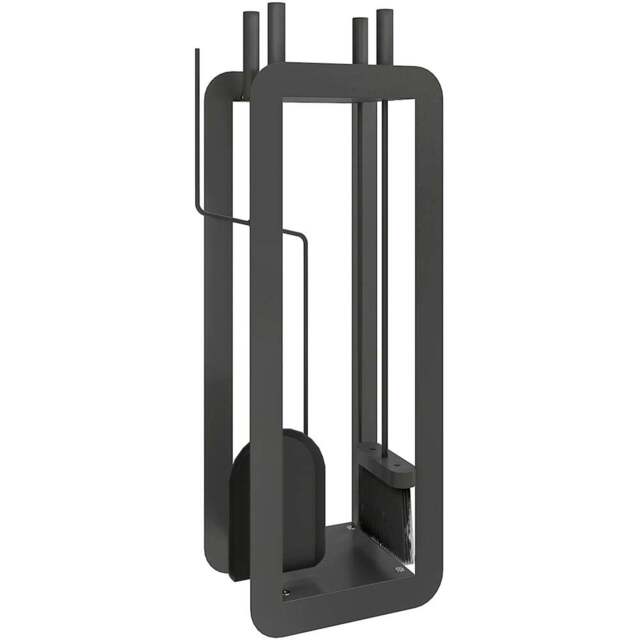 Outsunny 5 Piece Black Metal Fireplace Companion Set - Size: 59 x 22.5 x 16cm - Wilko - image 1