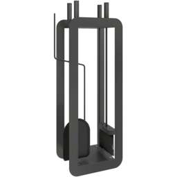 Outsunny 5 Piece Black Metal Fireplace Companion Set - Size: 59 x 22.5 x 16cm - Wilko