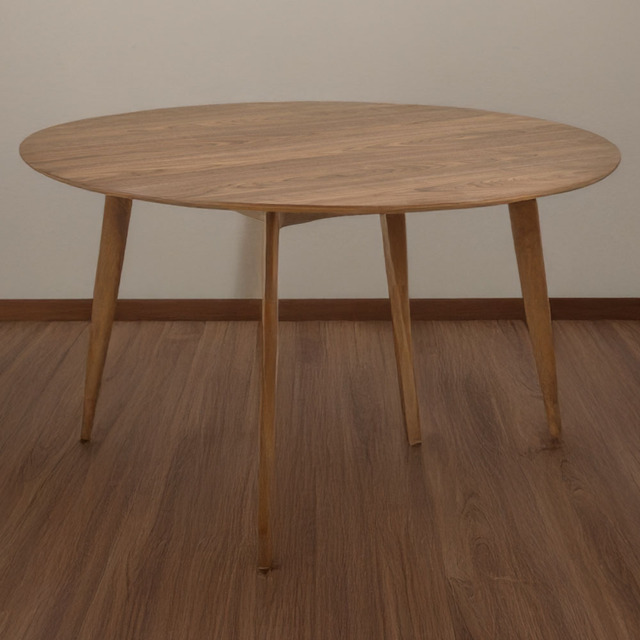 Florence Roxby 4 Seater Round Dining Table Walnut - Size: 76 x 140 x 140cm - Brown - Furniture To Go - Wilko - image 1