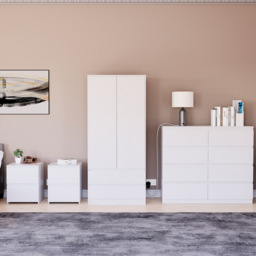 VIDA DESIGNS Denver White 4 Piece Bedroom Furniture Set - Wilko - thumbnail 3