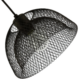 Happy Homewares Matte Black Double Mesh Wire Pendant Light Shade - Size: 15 x 26 x 26cm - Wilko - thumbnail 5
