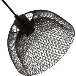 Happy Homewares Matte Black Double Mesh Wire Pendant Light Shade - Size: 15 x 26 x 26cm - Wilko - thumbnail 7
