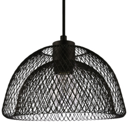 Happy Homewares Matte Black Double Mesh Wire Pendant Light Shade - Size: 15 x 26 x 26cm - Wilko - thumbnail 1