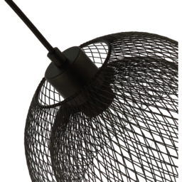 Happy Homewares Matte Black Double Mesh Wire Pendant Light Shade - Size: 15 x 26 x 26cm - Wilko - thumbnail 6