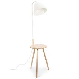 ValueLights Freja Wooden Tripod LED Table Floor Lamp - Size: 161 x 47 x 47cm - Cream - Wilko