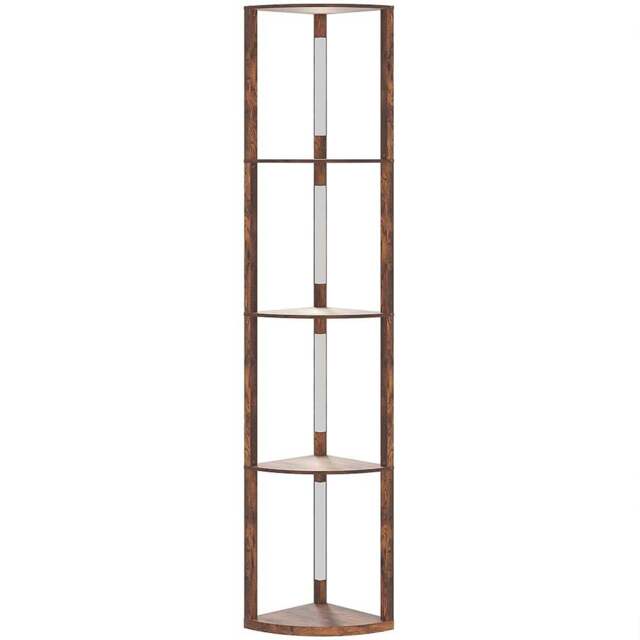 HOMCOM Warm White LED Rustic Brown Corner Floor Lamp - Size: 49 x 13 x 37cm - Wilko - image 1