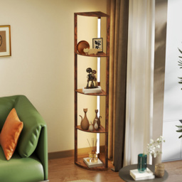 HOMCOM Warm White LED Rustic Brown Corner Floor Lamp - Size: 49 x 13 x 37cm - Wilko - thumbnail 4