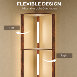 HOMCOM Warm White LED Rustic Brown Corner Floor Lamp - Size: 49 x 13 x 37cm - Wilko - thumbnail 7
