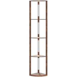 HOMCOM Warm White LED Rustic Brown Corner Floor Lamp - Size: 49 x 13 x 37cm - Wilko - thumbnail 1