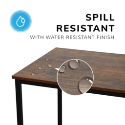 House of Home Computer Desk Rustic Dark Brown and Black - Size: 50 x 80 x 76cm - Wilko - thumbnail 5