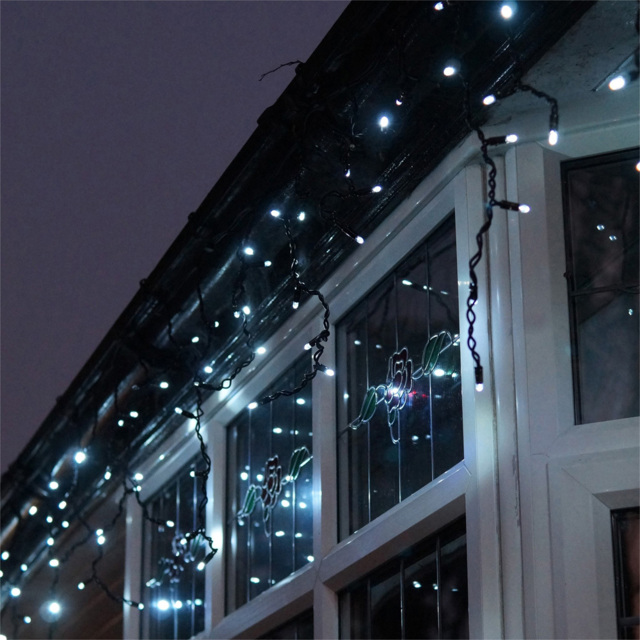Eagle Connect Cool White LED Black Icicle Light 7m - Size: 51 x 30 x 9cm - Wilko - image 1