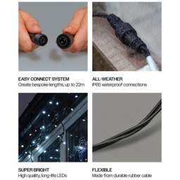Eagle Connect Cool White LED Black Icicle Light 7m - Size: 51 x 30 x 9cm - Wilko - thumbnail 4