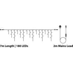 Eagle Connect Cool White LED Black Icicle Light 7m - Size: 51 x 30 x 9cm - Wilko - thumbnail 6