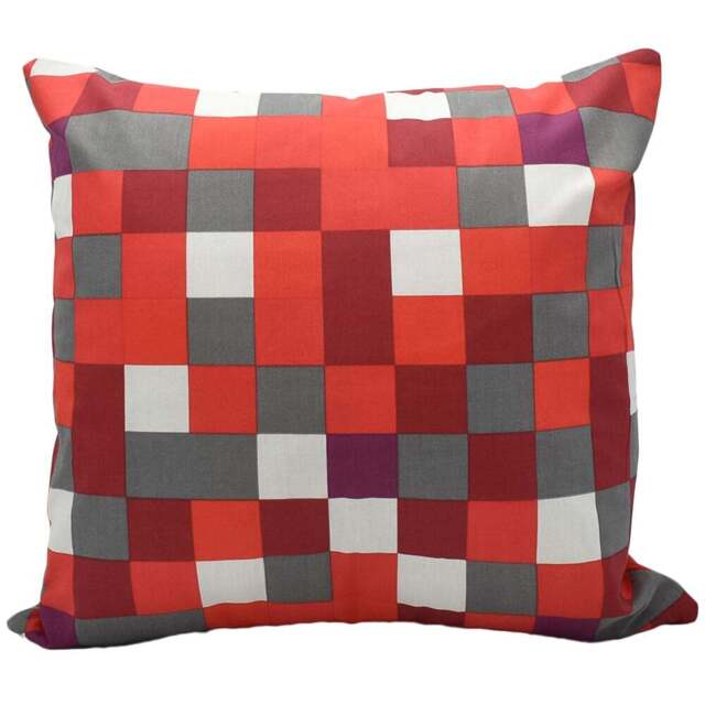 Velosso Checkered Red Filled Cushion 43 x 43cm 2 Pack - Wilko - image 1