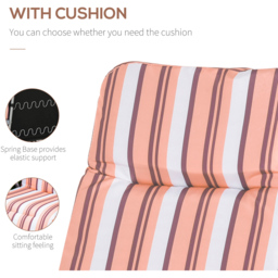 Outsunny Set of 2 Orange and White Recliner Sun Loungers - Size: 1 Seater - Multi - Wilko - thumbnail 6