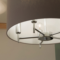 Pacific Lifestyle Plaza Silver Metal and Grey Linen Pendant Light - Wilko - thumbnail 5
