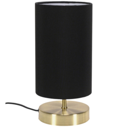 ValueLights Francis Black Shade Gold Touch Table Lamp and Bulb - Size: 24.5 x 12 x 12cm - Wilko