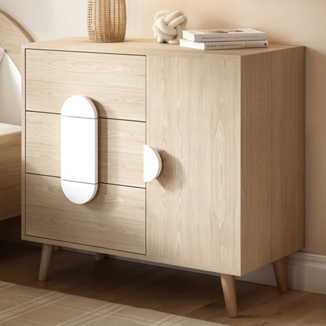 Flair Noah Single Door 3 Drawers Oak and White Cabinet - Wilko - image 1