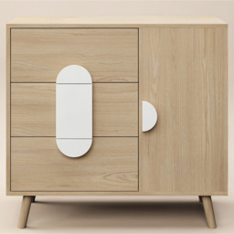 Flair Noah Single Door 3 Drawers Oak and White Cabinet - Wilko - thumbnail 3