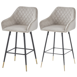 Baumhaus Mink Bar Stool Set of 2 - Cream - Wilko - thumbnail 3
