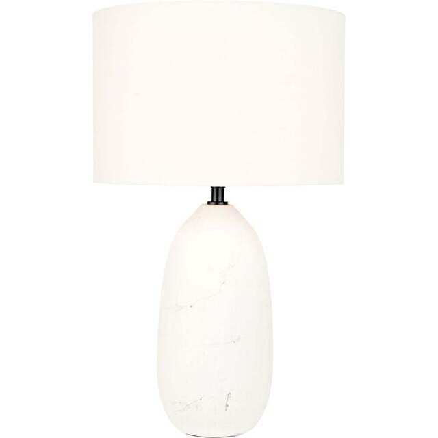 Pacific Lifestyle Erika White Vintage Textured Ceramic Table Lamp - Wilko - image 1