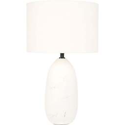 Pacific Lifestyle Erika White Vintage Textured Ceramic Table Lamp - Wilko