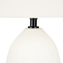 Pacific Lifestyle Erika White Vintage Textured Ceramic Table Lamp - Wilko - thumbnail 5