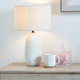 Pacific Lifestyle Erika White Vintage Textured Ceramic Table Lamp - Wilko - thumbnail 3