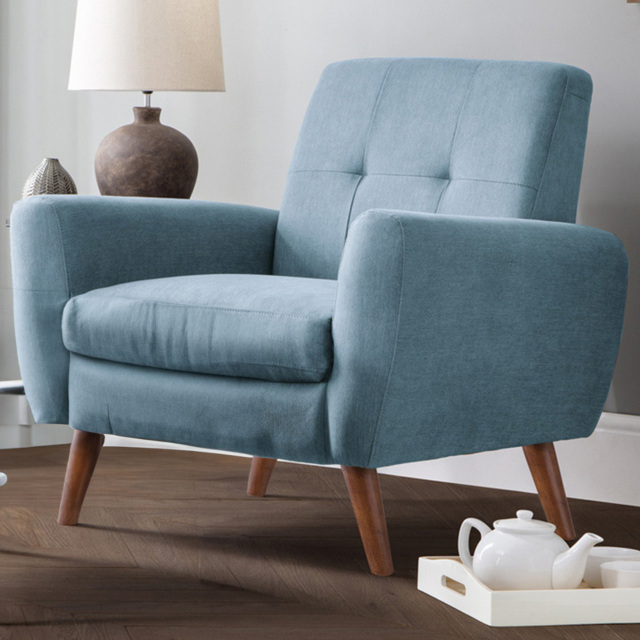 Julian Bowen Monza Blue Compact Retro Armchair - Size: Single - Wilko - image 1
