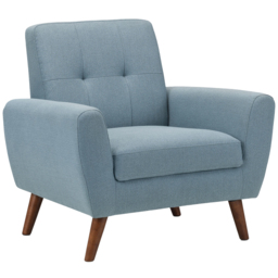 Julian Bowen Monza Blue Compact Retro Armchair - Size: Single - Wilko - thumbnail 3
